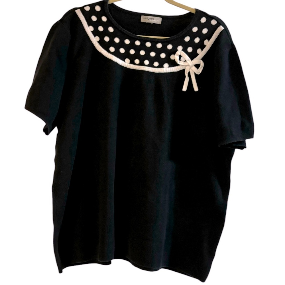 Designers Originals short sleeve knit sweater top size XL